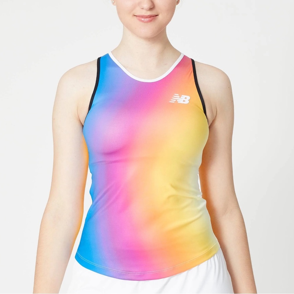 New Balance Printed Tournament Tank Active Tennis Golf Multicolor Gradient Ombre